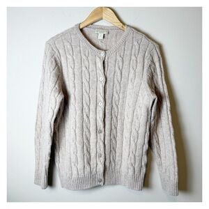 Appleseed's Light Beige Cable Knit Cardigan